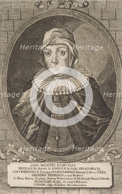 Anna Radziwill. From: Icones Familiae Ducalis Radivilianae, 1758.