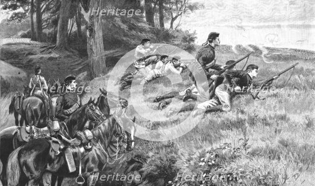 ''Men of the new regiment of Mounted Infantry at drill at Aldershot', 1888. Creator: Unknown.