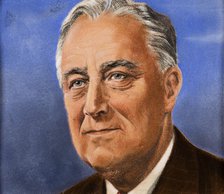 Portrait of Franklin D Roosevelt, c1940s. Creator: William Timym.