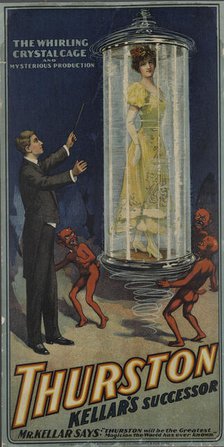 Thurston, Kellar's Successor: the whirling crystal cage and mysterious production, c1908. Creator: Unknown.