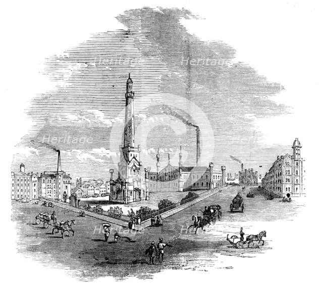 The Great Fire at Chicago: the Waterworks, 1871. Creator: Unknown.