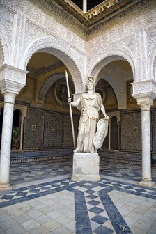 Roman-Classical sculpture in the courtyard, House of Pilate, Seville, Andalusia, Spain, 2007. Artist: Samuel Magal