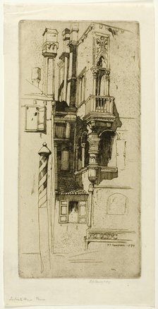 Tintoret's House, plate six from the North Italian Set, 1894. Creator: David Young Cameron.