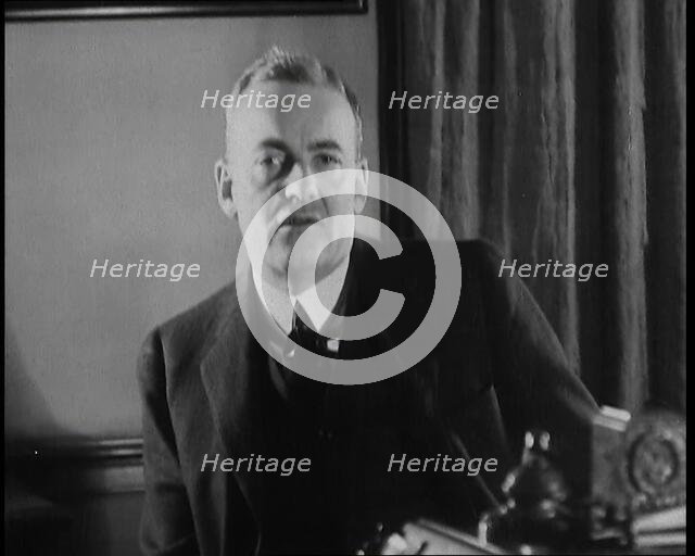 John Foster Dulles Talking to the Camera, 1930s. Creator: British Pathe Ltd.