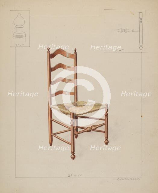 Ladderback Chair, c. 1937. Creator: Alfred Walbeck.