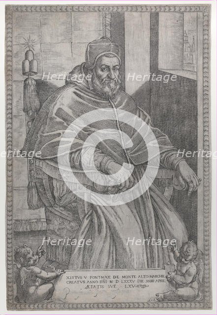 Portrait of Pope Sixtus V, 1585. Creator: Pietro Facchetti.