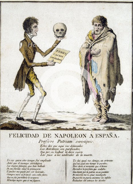 Happiness of Napoleon or Allegory of hunger,' Napoleon Bonaparte (1769-1821).