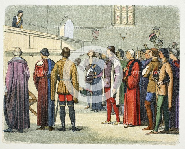 Richard, Duke of Gloucester invited to assume the crown, 1483 (1864). Artist: James William Edmund Doyle