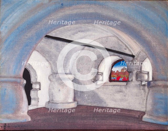 Stage design for the opera Sadko by N. Rimsky-Korsakov, 1920. Creator: Roerich, Nicholas (1874-1947).