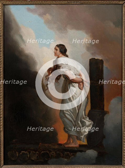 Jeanne d'Arc sur le bûcher (Joan of Arc at the Stake), 1822. Creator: Fragonard, Alexandre-Évariste (1780-1850).