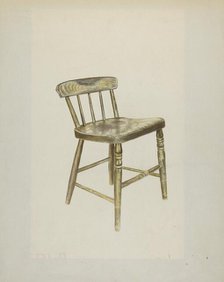 Shaker Dining Chair, 1935/1942. Creator: John Davis.