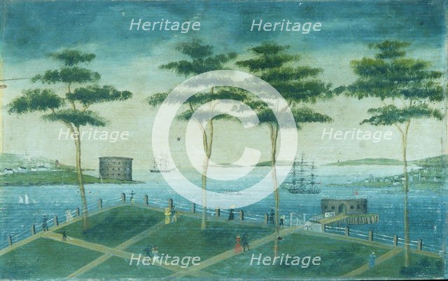 View of the Battery, New York, 1800-1850. Creator: Unknown.