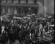 Unemployed People Gathering on the Streets , 1929. Creator: British Pathe Ltd.