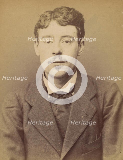 Hostenbock. Joseph, Louis. 22 ans, né à Bruxelles (Belgique). Coiffeur. Anarchiste. 26/2/94., 1894. Creator: Alphonse Bertillon.