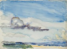 Landscape study with cloudy/sunny sky, c1875-1944. Creator: George Clausen.