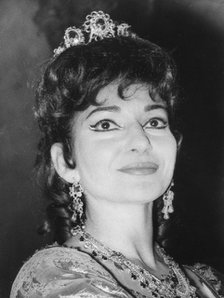 Maria Callas, Greek-born American opera singer, appearing in 'Tosca', c1950s-1960s(?). Artist: Unknown