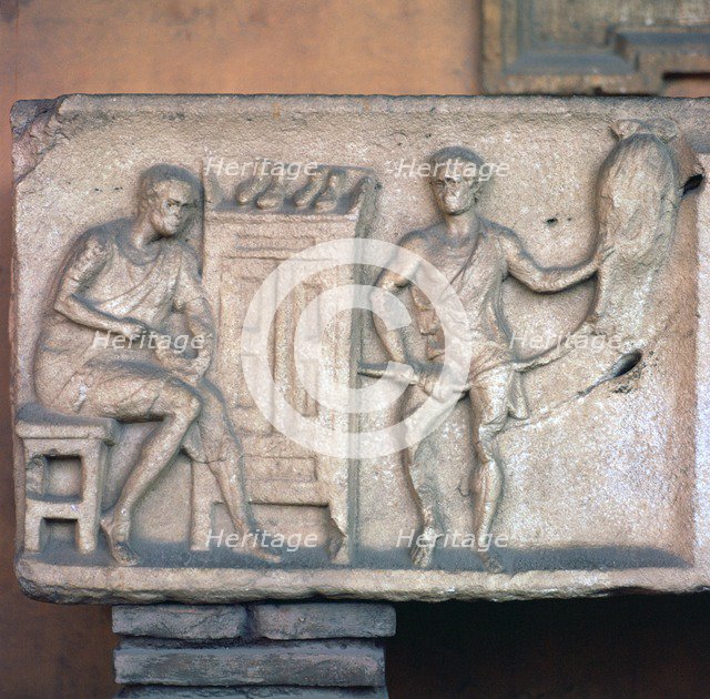 Relief of a Roman shoemaker and ropemaker. Artist: Unknown