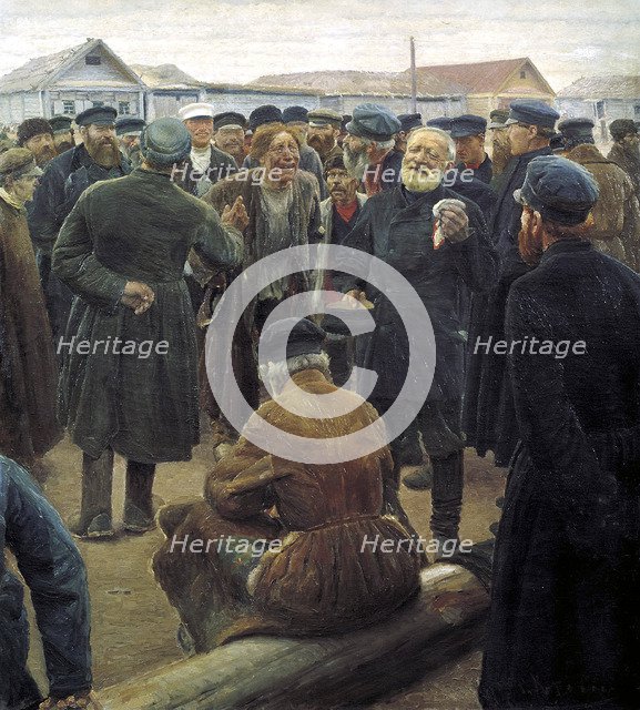At the country community meeting', 1893. Creator: Korovin, Sergei Alexeevich (1858-1908).