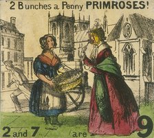'2 Bunches a Penny Primroses!', Cries of London, c1840. Artist: TH Jones