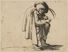 Le Jouer de Vielle (The Hurdy-Gurdy Player), from Varie Figure Gobbi, suite appelée aus..., 1616-22. Creator: Jacques Callot.