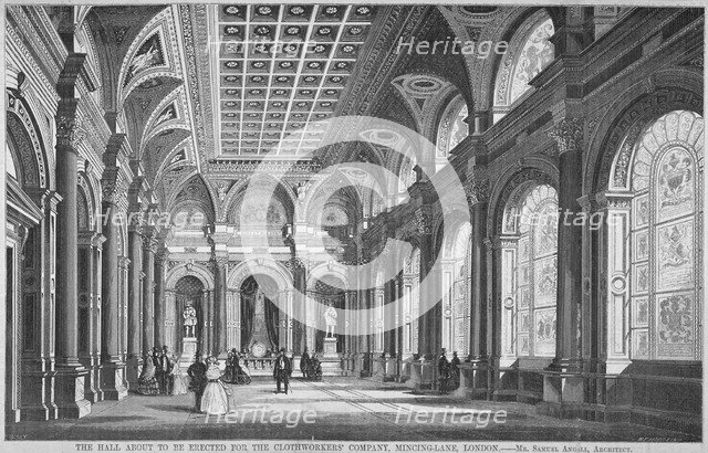 Interior view of the Clothworkers' Hall, Mincing Lane, City of London, 1856. Artist: Anon