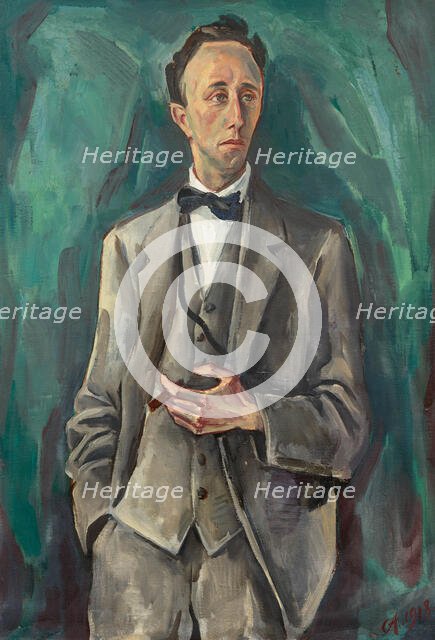 Portrait of sculptor Hermann Hubacher (1885-1976), 1918. Creator: Hofer, Karl (1878-1955).