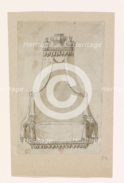 Design for a bed, c.1770-c.1780. Creator: Anon.