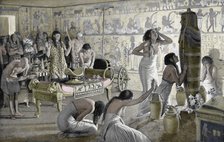 Scene of mourning at the funerary temple of Tutankhamun, Egypt, 1325 BC (1933-1934). Artist: Unknown