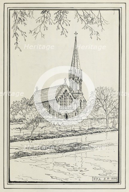 St Robert's Church, Morpeth, Northumberland, 1934. Artist: Peter Frederick Anson.