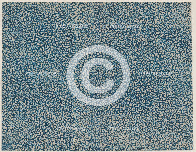 Sheet with overall squiggly line pattern, 19th century. Creator: Anon.