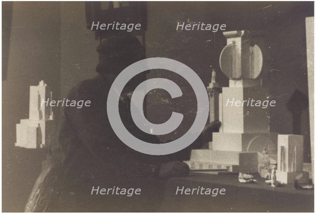 Kazimir Malevich in his studio Artist: Anonymous  