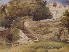 Haddon Hall, the River Steps, 1845. Creator: David Cox the Elder.