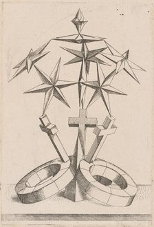 A Perspective of Seven Stars Balanced on Three Crosses, 1567. Creator: Mathis Zundt.