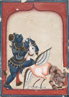 Krishna Vanquishing Vakasura, late 1700s. Creator: Unknown.