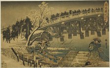 Act 11, Part 1: The Approach to the Night Attack (Juichidanme ichi, yochi oshiyose)..., c. 1834/39. Creator: Ando Hiroshige.