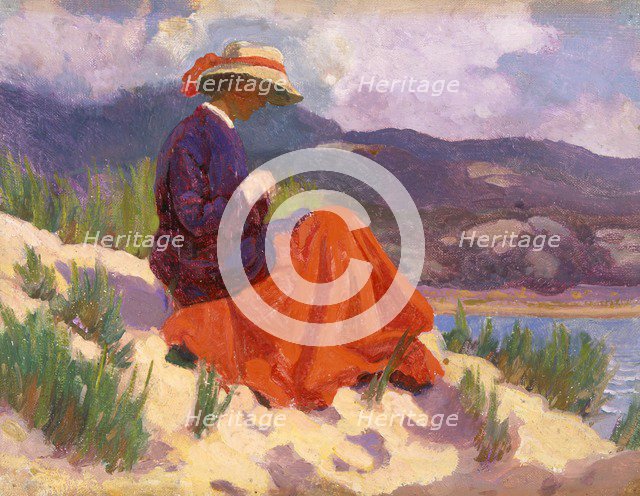 'The red dress', 1893-1934. Artist: Christopher Williams