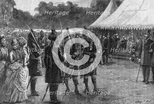 The royal tent at the jubilee garden party, Buckingham Palace, London, late 19th century, (1900).Artist: Sydney Prior Hall