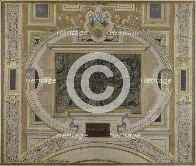 Esquisse pour la galerie des Métiers de l'Hôtel de Ville : Verriers, 1890. Creator: Pierre Victor Galland.