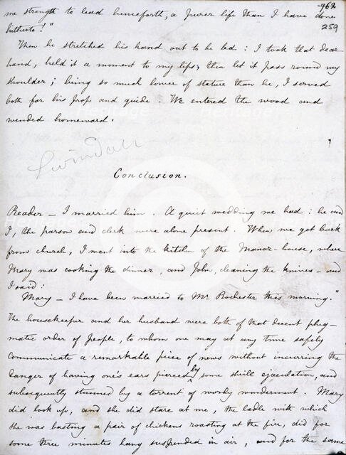 Manuscript of "Jane Eyre", 1846. Creator: Charlotte Bronte.