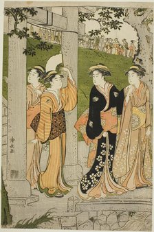 Women Visiting Mimeguri Shrine, c. 1788. Creator: Torii Kiyonaga.