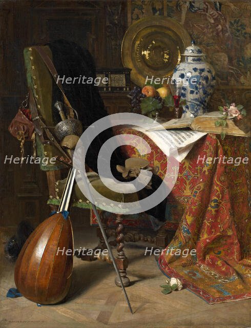 Seventeenth-Century Interior, 1877. Creator: Charles Gifford Dyer.