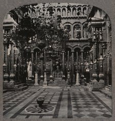 'Greek Cathedral in the Holy Sepulchure Church, Jerusalem', c1900. Artist: Unknown.