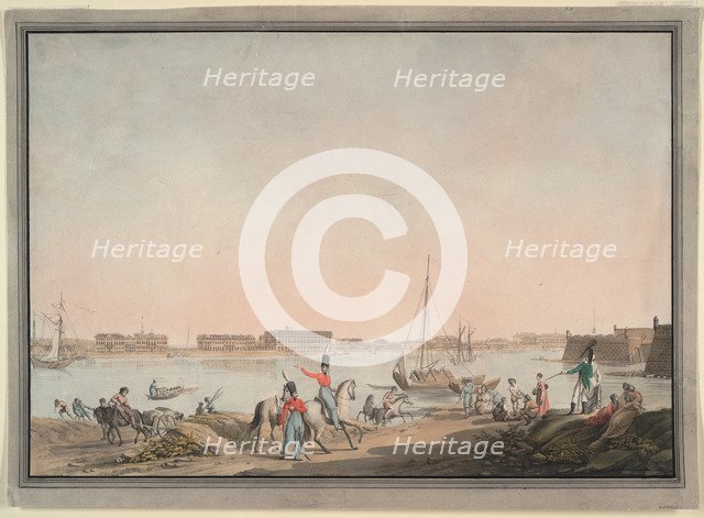 View of St. Petersburg from the Neva, 1808. Artist: Hammer, Christian Gottlieb (1779-1864)