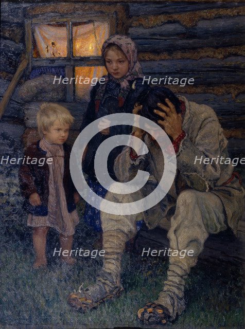 Mourning, 1909. Artist: Bogdanov-Belsky, Nikolai Petrovich (1868-1945)