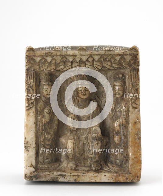 Four-sided miniature stele, Possibly Western Wei dynasty, ca. 550. Creator: Unknown.