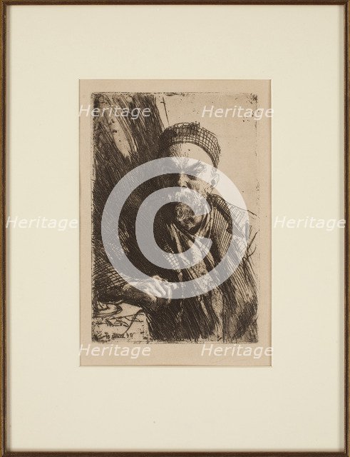 Portrait of the poet Paul Verlaine (1844-1896), 1895. Artist: Zorn, Anders Leonard (1860-1920)