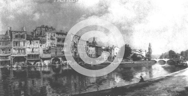 'Verdun avant la guerre et a present; Une matinee d'ete en 1913 au bord de la Meuse..., 1913. Creator: A.D Dupont.