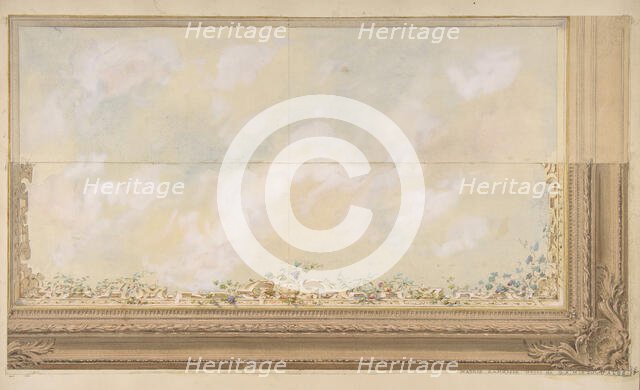 Ceiling Design for the Dining Room of the Duke d'Albe, Madrid, second half 19th century. Creators: Jules-Edmond-Charles Lachaise, Eugène-Pierre Gourdet.