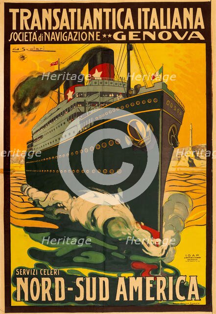 Transatlantica Italiana Società Anonima di Navigazione, 1923. Creator: Scolari, Giovanni (1882-1956).
