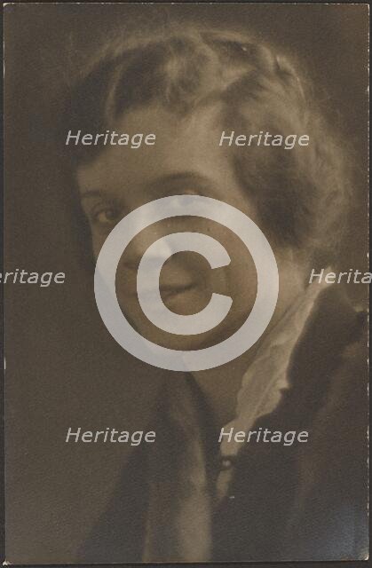 Portrait of a Woman Wearing Fur Trim, 1907-1943. Creator: Louis Fleckenstein.